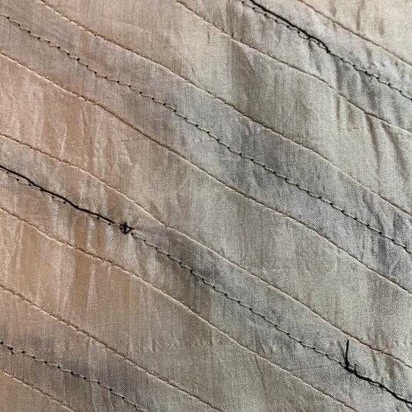 Embellished Indian silk scarf adorned with clear beads and tiny silver sequins. - Picture 6 of 9